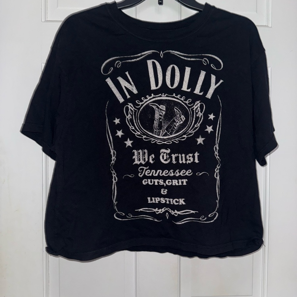 Black Graphic T-Shirt with White Print